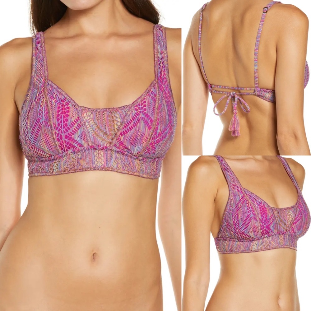 BECCA Logan Mosaic Bikini Top Berry Size Medium